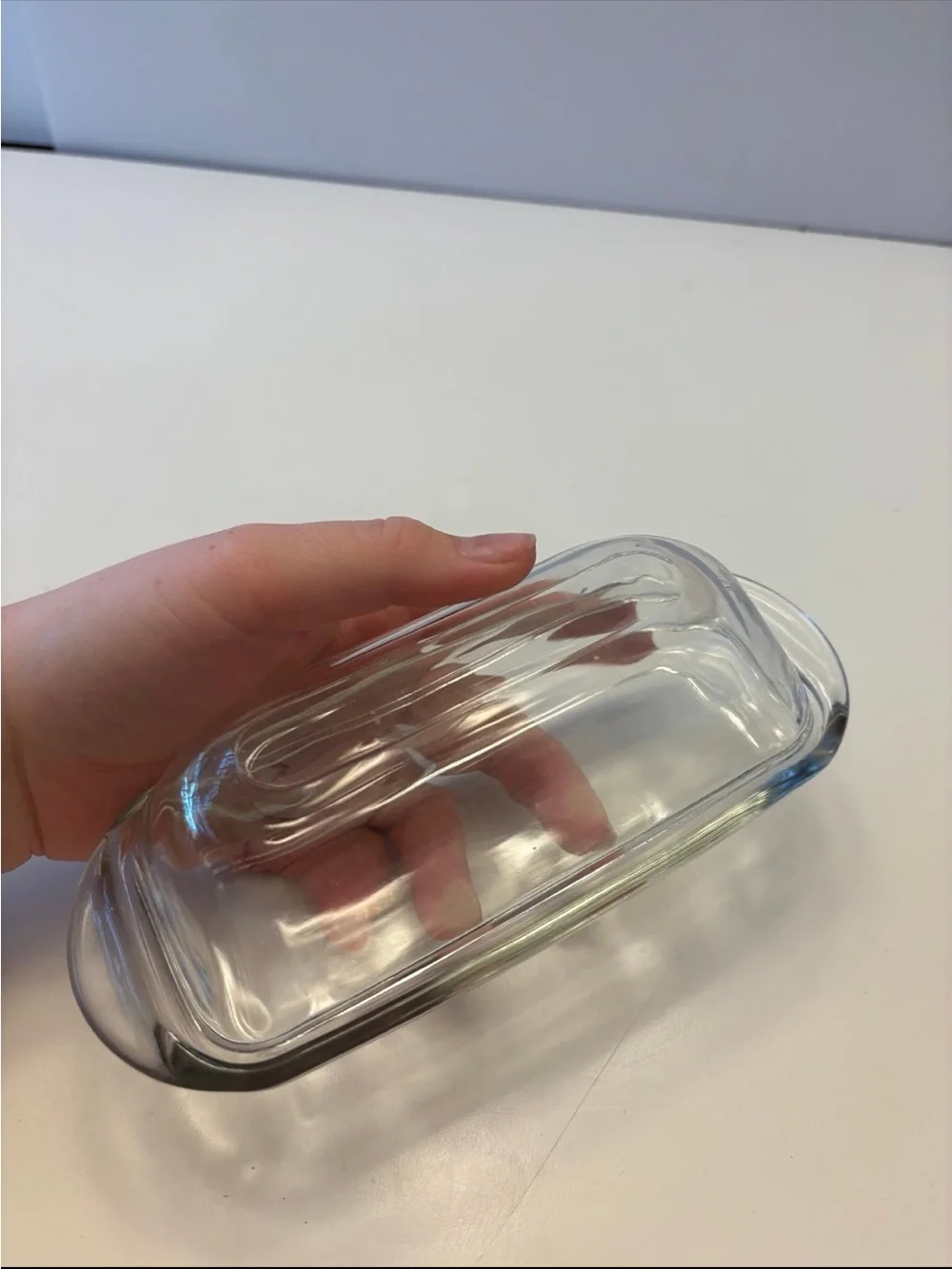 Clear Glass Covered Butter Dish